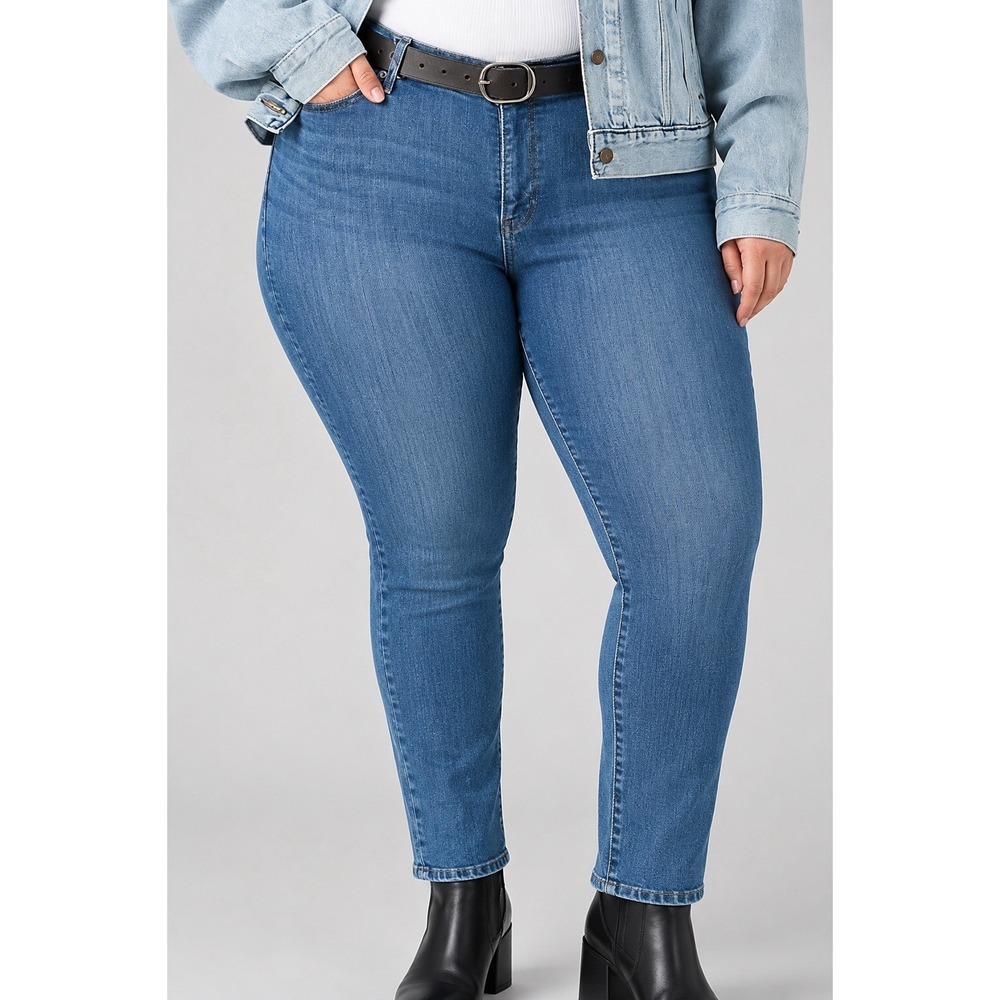 Levi's Classic Straight Jeans Size 16 Medium Wash Stretch Mid Rise